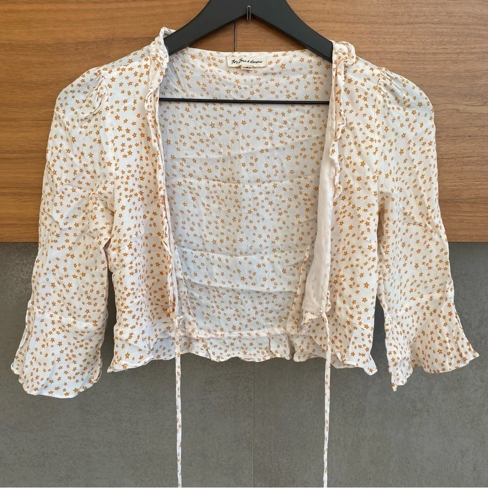 For Love & Lemons Aurora Tie Top, Size S